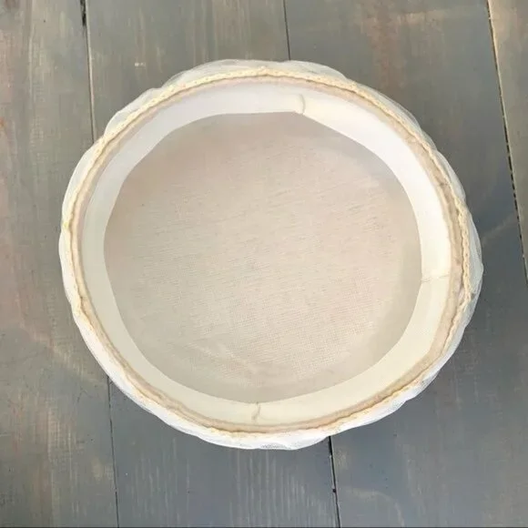 Vintage Off-White Mesh Pillbox Hat Floral Pearls - Picture 7 of 7